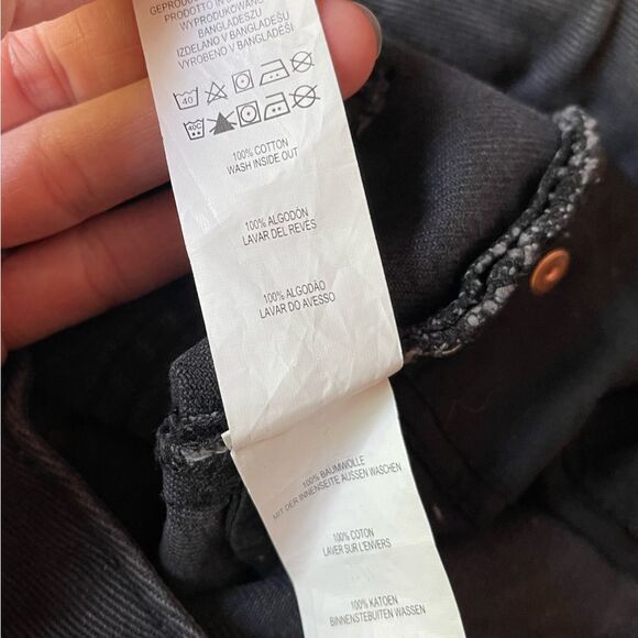 Black women’s size 10 Denim co black frayed distressed 100% cotton jean shorts - Picture 11 of 11